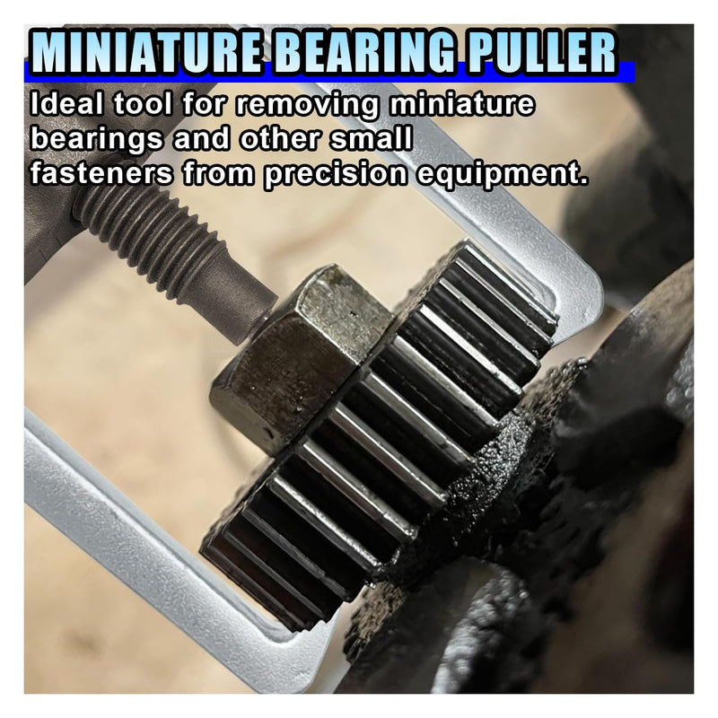 4'' 2 Jaw Bearing Puller, Adjustable Bearing Gears Removal Tool with Two Jaws for External Internal Pulling, Non-Slip Grip Gear Puller for Removal of Pulleys Flywheels Bearing
