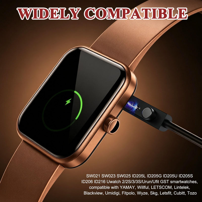 2 Pin 2.84mm Magnetic Smart Watch Charger with USB Wall Adapter, 3.28FT