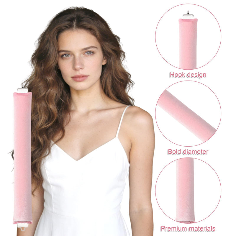 3 Pcs Heatless Blowout Rods, Heatless Curling Rod Pink | No Heat Curls To Sleep for Curl Rod Satin Flexi Rods Women Long Hair Styling Tools for All Hair