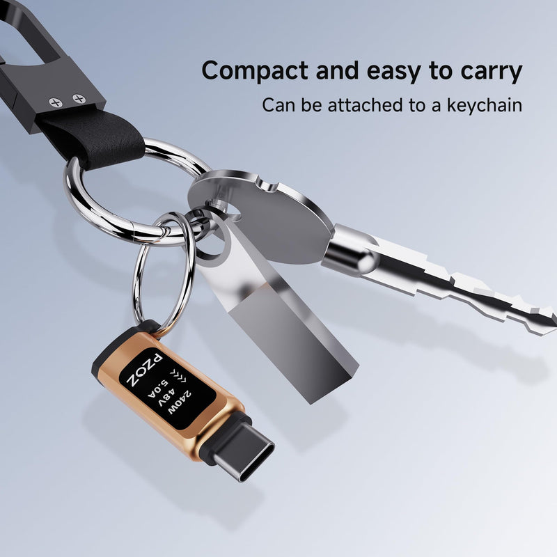 pzoz USB C Extender Adapter, 240W PD 3.1, 40Gbps Data, 8K@60Hz | Extend USB-C connections with 240W PD charging, 40Gbps transfer, 8K video, LED display and Thunderbolt 4/3 support. 2