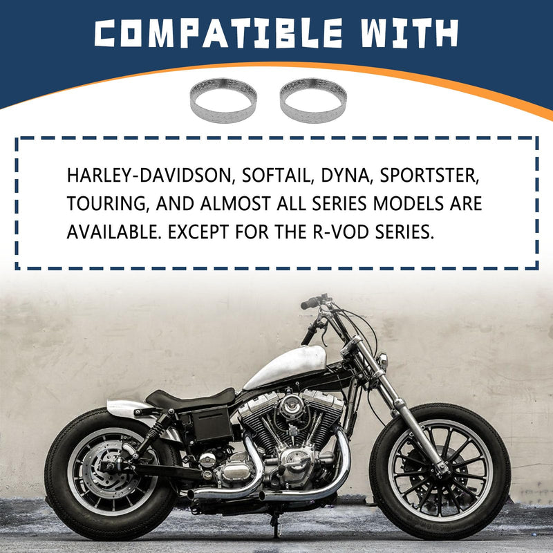 2PCS Cone Exhaust Gasket, Made of Graphite and Steel, Compatible with 1984-Later Most Harley Davidson Touring, Sportster, Bikes, Softail, Dyna, etc.
