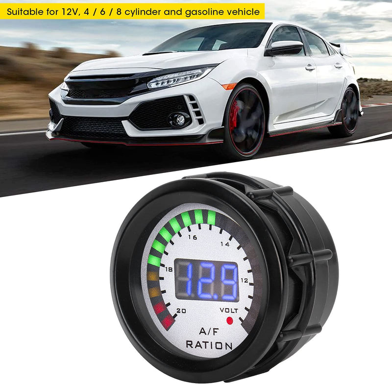KIMISS Air Fuel Ratio AFR Gauge Kit, 52mm Car Air Fuel Ratio Gauge LED Blue Digital for 12V 4/6/8 Cylinder Gasoline Vehicle