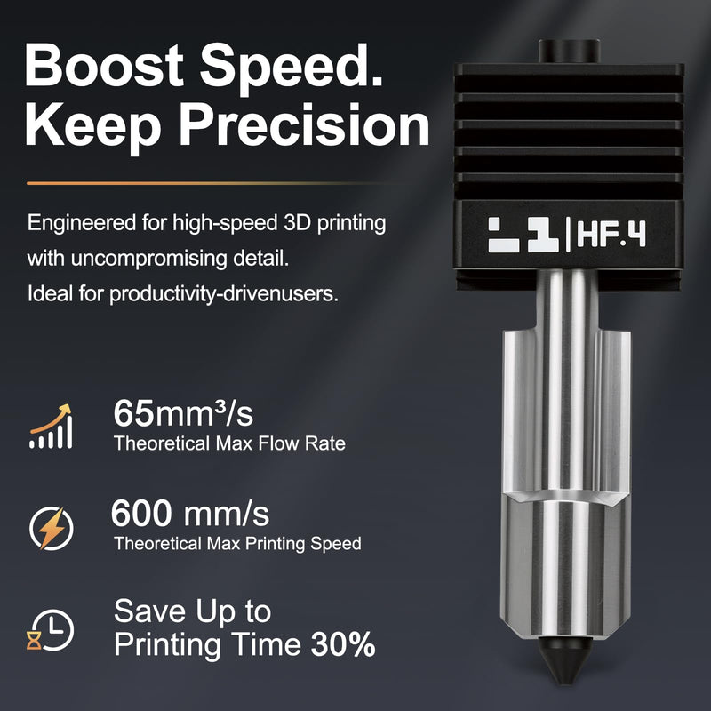P2S High Flow Hotend Kit with Hardened Steel Nozzle for Bamboo lab H2D/H2S/H2C/X2D/P2S 3D Printer, Save 30% Time Print Head, One-Piece Integrated Design for Reduced Clogging (0.4mm) 2-Pack Nozzle 0.4mm