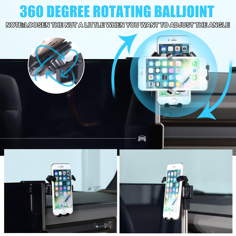 Car Phone Holder Mount for Hummer EV SUV Pickup Truck Accessories 2022-2024 2025+ Right Side of Navigation Screen Rotatable Fixed Mobile Phone Holder for Car Fit for iPhone Universally Smartphones (B)