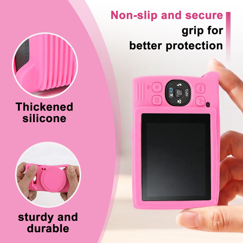 Case for Canon PowerShot IXY 650 / ELPH 360 HS/IXUS 285 HS Camera | Soft Silicone Protective Camera Cover with Removable Lens Cap, Includes 2 Screen Protectors & Wrist Strap (Hot Pink) Hot Pink