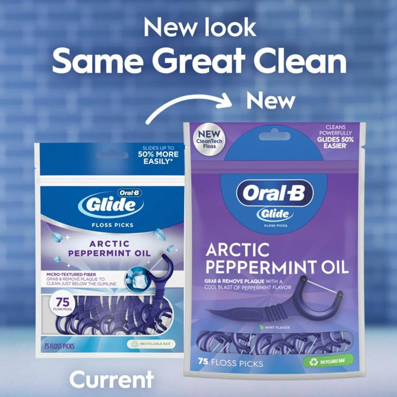 Oral-B Glide 3D White Floss Picks Radiant Mint, 75CT (Pack of 6) 75 Count (Pack of 6)