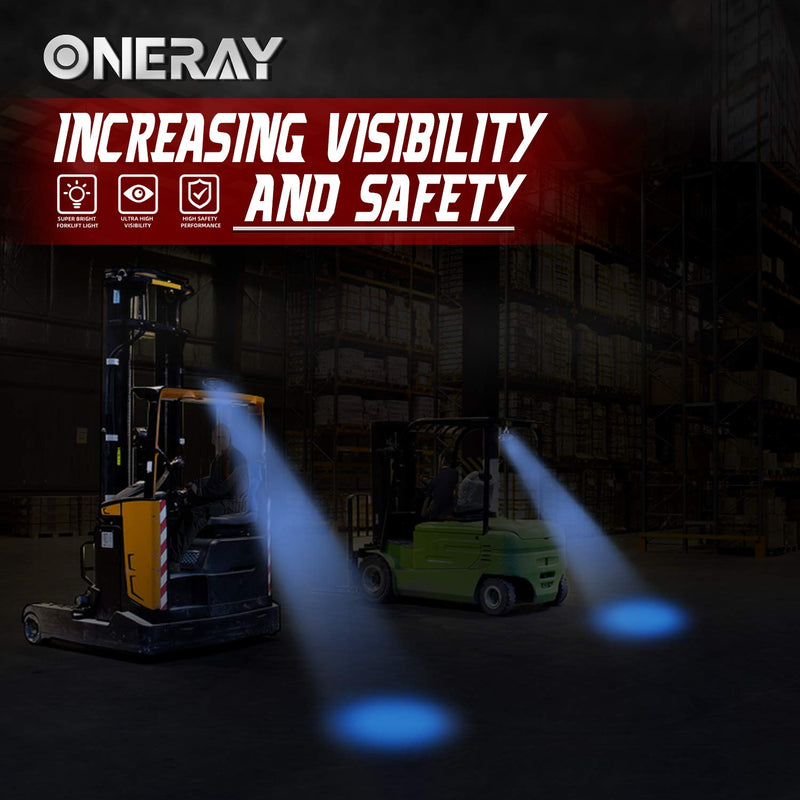 ONERAY Forklift Lights Blue Safety Zone Light 8W Warehouse Pedestrian Warning Spotlight DC10-100V 250LM 5.5inch