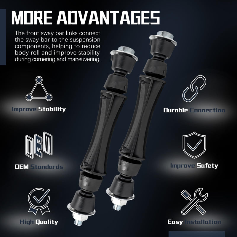 K700432 Sway Bar Link Front Stabilizer Links Compatible With 2007-2016 Chevy Tahoe/Avalanche/Silverado 1500/Suburban/Suburban 1500/GMC Sierra 1500/Yukon/Yukon XL/Yukon XL 1500/CAD Escalade K700432