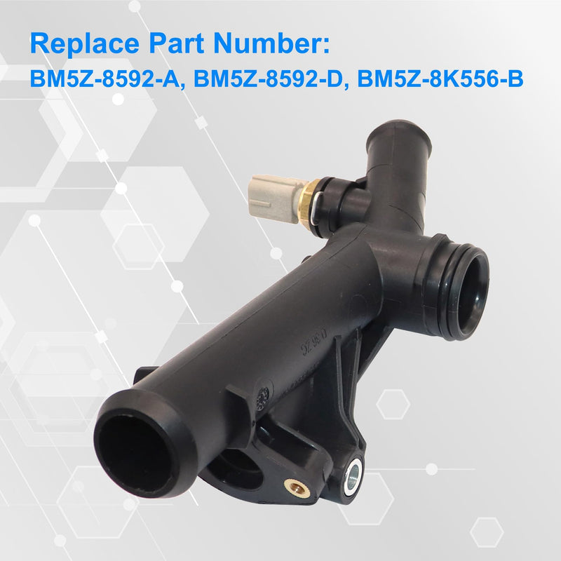 GXARTS Water Outlet Connect Adapter fit for Ford Escape SE SEL Titanium 2013-2016 Fusion SE 2013 2014 Fiesta 2014-2019 Transit Connect Titanium XL XLT 1.6L 2014-2016 BM5Z-8592-A BM5Z-8K556-B