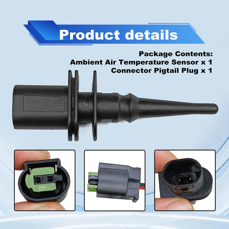 Outside Ambient Air Temperature Sensor & Connector Pigtail Plug 65816905133 Compatible with BM 128i Compatible with 323i Compatible with 325i Compatible with Mini Cooper