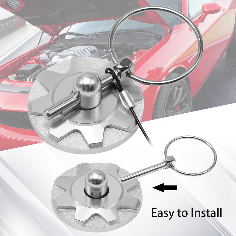 UOIENRT Aluminum Alloy Hood Pin Kit, Car Racing Lock for Universal Plate (Silver) Silver
