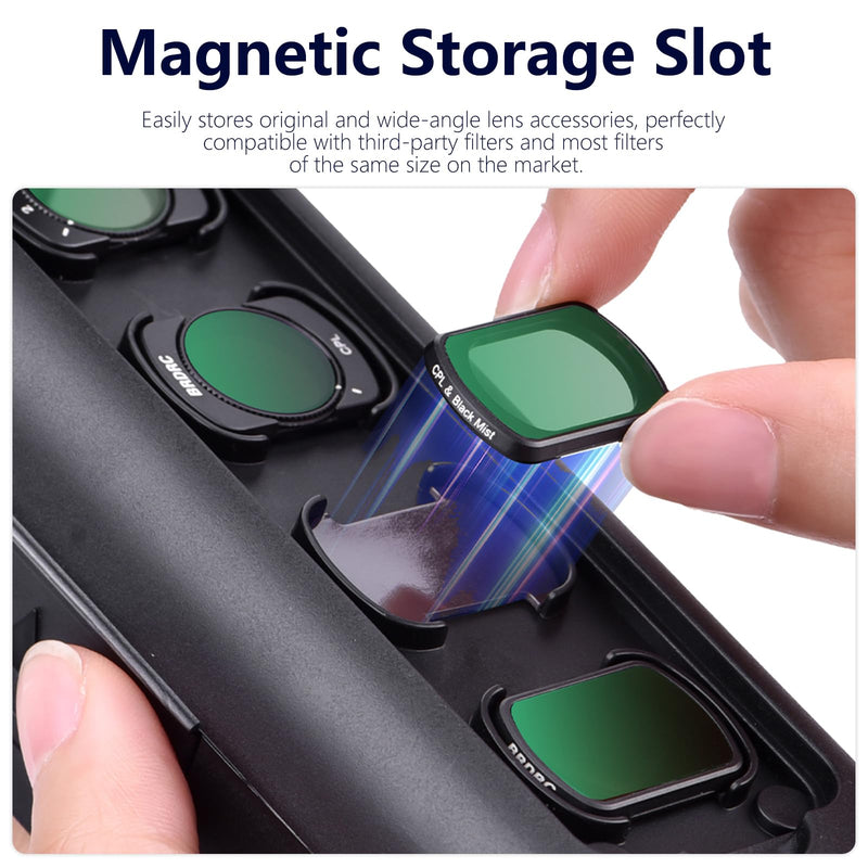 Hard Travel Carrying Case Compatible with DJI Pocket4/3, 4 Cpl/Nd Filter Storage Slots and 2 Storage Card Slots, Screen Gimbal Protection with Wrist Strap Black