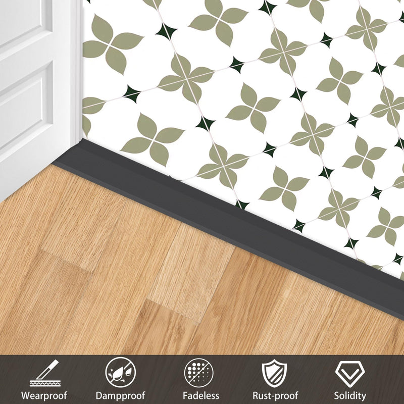 Lunghaa Aluminum Floor Transition Strip, Threshold Reducer for Doorway Ramp Tiles Laminate Planks, Bridge The Height Gap Between 0.3-1.6 inches (4.2 ft x 3.9 in, Matte Black) 4.2 ft x 3.9 in