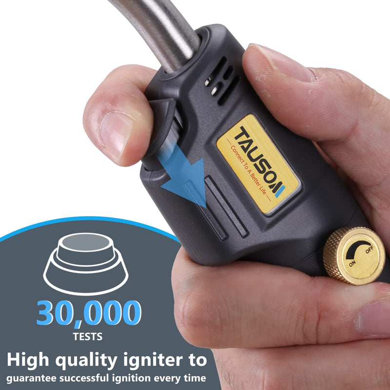 MAPP Map Gas Torch Kit with Holster, Adjustment Knob Trigger Start Propane Hose Torch for Brazing, Soldering, Welding, Plumbing, HVAC Black With a Bag