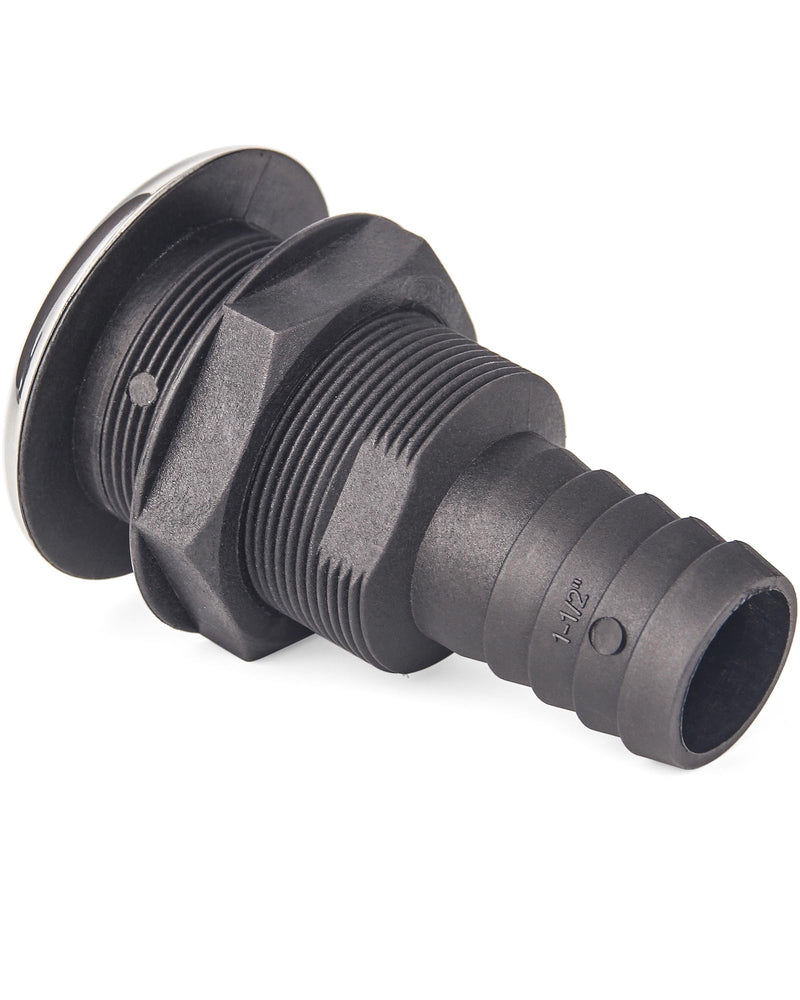 Boat Scupper Drain with Flapper – Thru Hull Self-Bailing Valve, Anti-Backflow Design,316 Stainless Trim, Easy Install for Boats & Yachts.1-1/2"、1" or 1-1/2" Big Size. 1-1/2" BIG-1 Pack