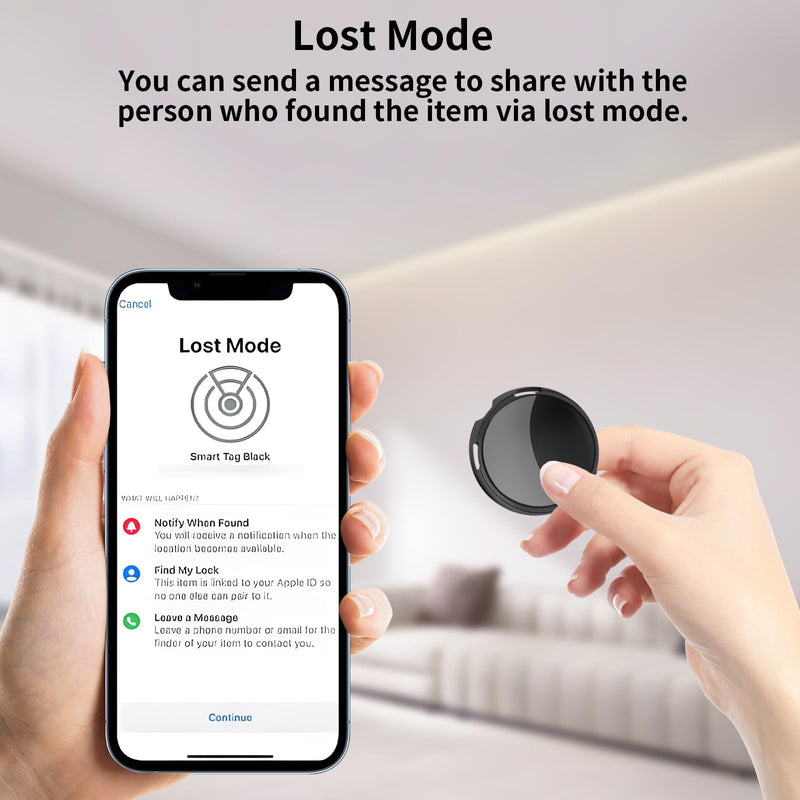 GPS Tracker for Vehicles No Subscription Works with Find My(iOS Only)Hidden | Magnetic Case Mini Car Locator Real-Time Global Tracking Device for Vehicles Motorcycles Waterproof Key Finder No Monthly Fee Black