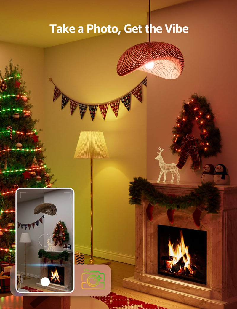 Lepro B1 AI Smart Light Bulbs - WiFi & Bluetooth RGBWW Color Changing LED Bulb Works with Alexa & Google Assistant, Personalized Al Lighting Designer, AI Voice Control, Music Sync, 2.4GHz Only, 8 Pack