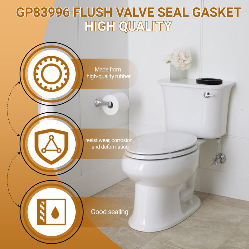 GP83996 Toilet Flush Valve Gasket 4.06-Inch OD by 2.56-Inch ID - 2 Pack | Replacement Parts for Various One-Piece Kohler Toilets
