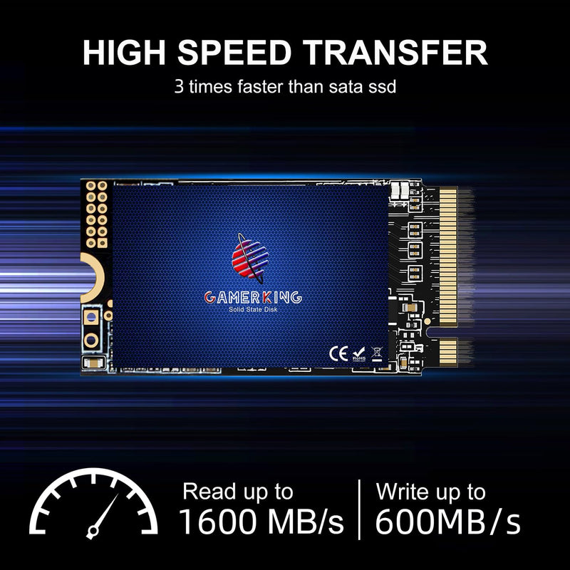 GAMERKING SSD 128GB M.2 2242 NVMe PCIe Gen3.0x4 22x42mm | M.2 NVMe SSD M Key 3D NAND High Performance Internal Solid State Drive for Ultrabook Desktop Notebook PC