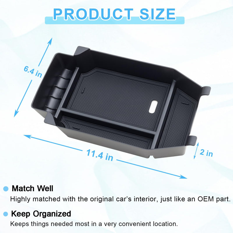 PIMCAR Center Console Organizer for 2023-2025 Honda Accord 11th Gen Durable ABS Plastic Armrest Storage Tray-Black Liner Trim Accessories 2023-2025 Accord Black