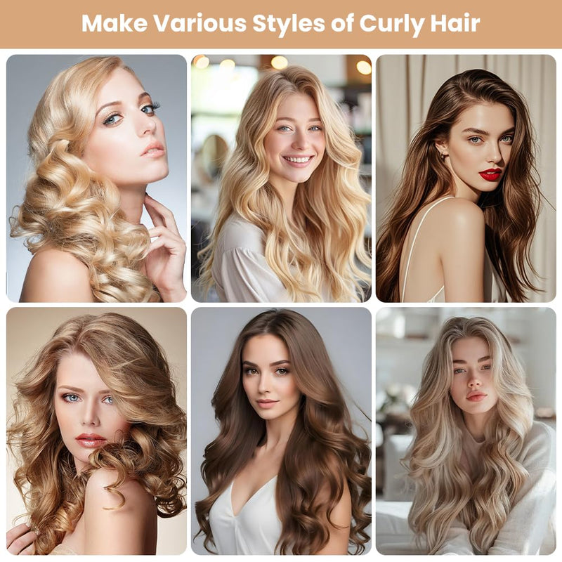Heatless Curlers Headband, 6PCS No Heat Hair-Curlers and Rollers, Soft Sleep Overnight Hair-Curls Set with Silk Bonnet, heatless Curling Gift Kit for Women Long and Short Wave hair (Beige) #B 6PCS-#Beige