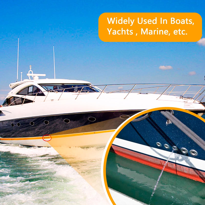 Thru Hull Fittings for Boats, Stainless Steel Yacht Through Hull Connecter with Straight Barb, Marine Barbed Hose Skin Fitting Drain for 3/4 inch I.D. Hose, 1 inch I.D. Hose 1'' ID