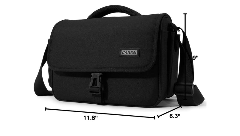 CADeN Camera Bag Case Shoulder Crossbody Bag Compatible for Nikon, Canon, Sony, DSLR SLR Mirrorless Cameras and Lenses (1.0 Black, Large) 1.0 Black