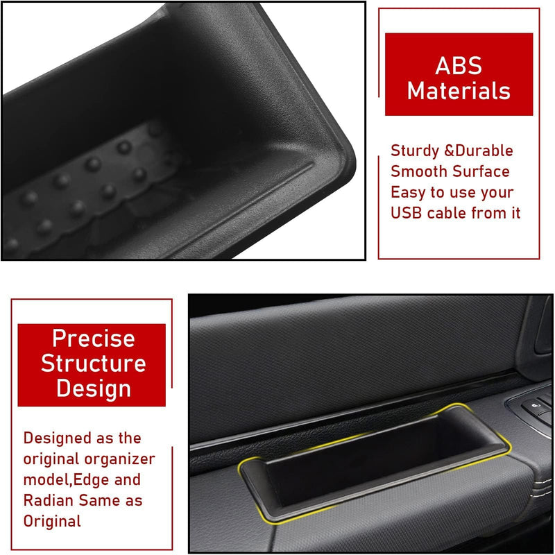 TTCR-II for Ram 1500 Door Side Organizer Tray 2019 2020 2021 2022 2023 2024 2025 2026, for Ram 1500 Door Pocket Insert 4 Pcs (Does not fit 2500 3500 4 Pcs For Ram 1500 5th