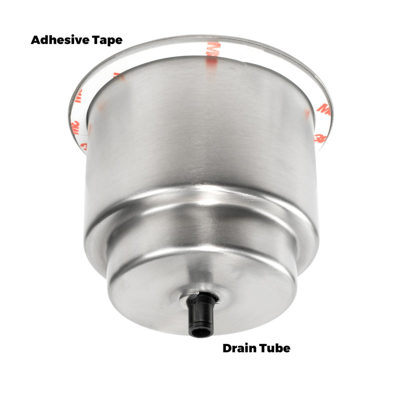 Whitecap Industries S-3511C Stainless Steel Flush Drink Holder - 3-7/8" Cutout, 2-1/4" to 3-1/8" Depth