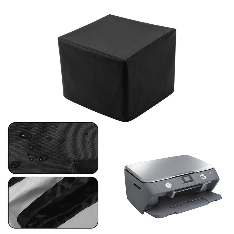 Universal Elastic Waterproof Printer Dust Cover – Heavy-Duty Oxford Fabric Small Appliance Covers with Drawstring & Metal Buckle for Most Printers (19.7 x 17.7 x 11.8 inch, Black)