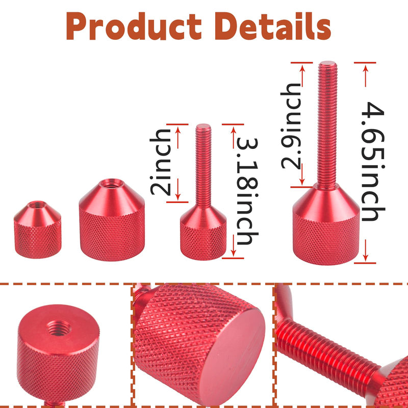 Flange Two Hole Alignment Pins - 1-1/8" and 1-5/8" Detachable Double Hole Pins Aluminium Red 4 Pcs Red without Built-In Level