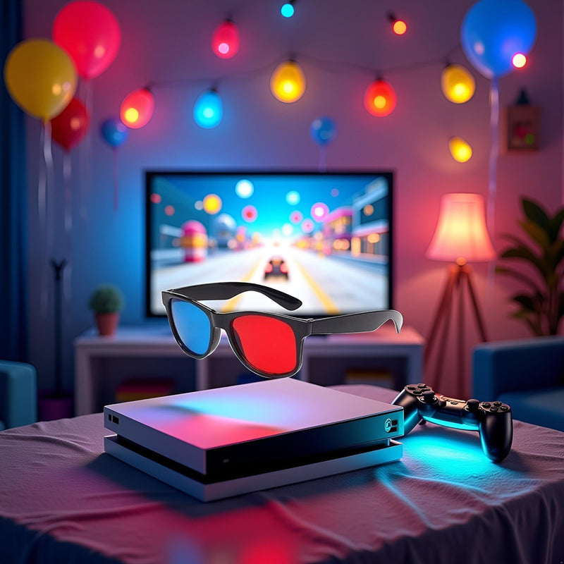 1Pc 3D Glasses,3D Viewing Glasses,Universal TV Movie Dimensional Video Frame 3D,DVD Game 3D Style,Televisions Accessories, Weightlight Simple Design (Red and Blue)
