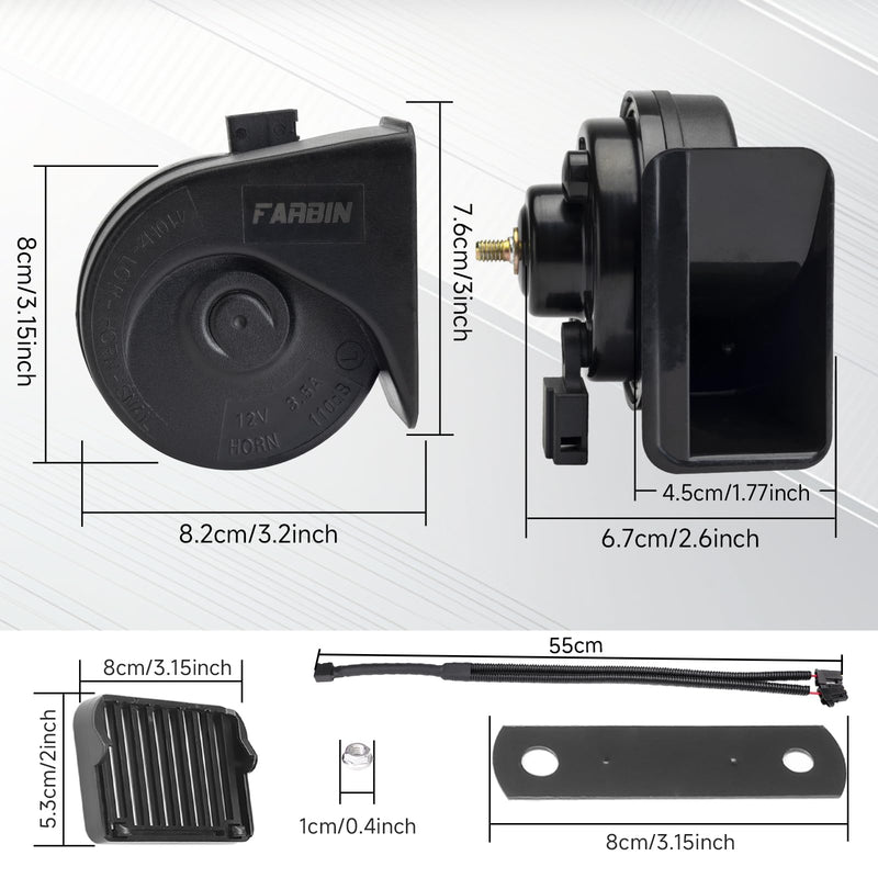 FARBIN Car Horn Compatible with Toyota/Lexus/Subaru 12V Waterproof Auto Horns Loud with 1 to 2 horn plug for toyota (Toyota horn with 1 to 2 Converter Wiring) Toyota horn with 1 to 2 Converter Wiring
