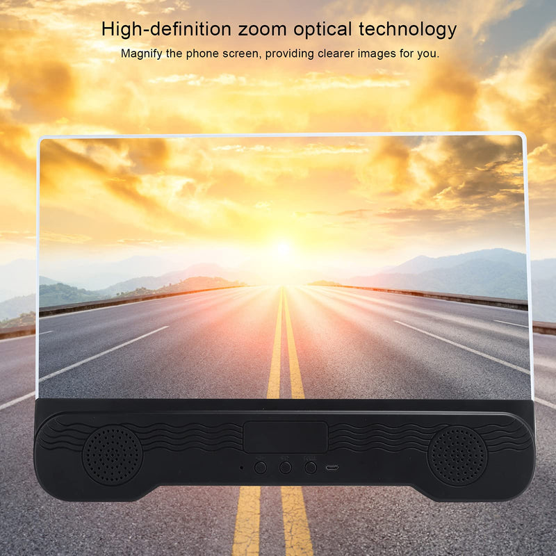 14 Screen Magnifier for Smartphone with Bluetooth Speaker, 3D HD Mobile Phone Magnifying Projector Screen Enlarger, Video Amplifier Stand Bracket for Movies, Videos and Gaming