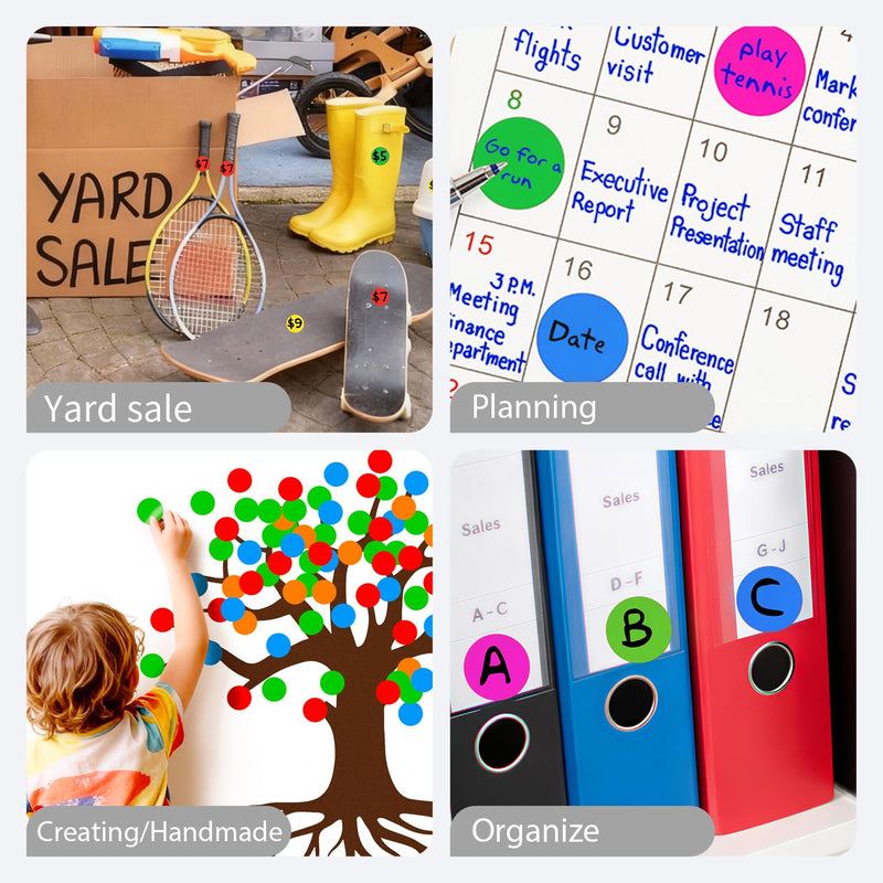 300 PCS Red Dot Stickers with Sticker Dispenser,Round Coding Labels Circle Dots Labels Stickers,Circle Dot Stickers Label Sticker for Office,Classroom,Small Business,Papers
