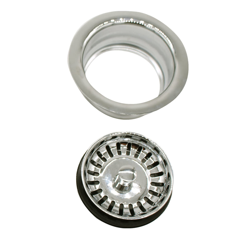 Westbrass D2089SEV-05 3-1/2" Kitchen Sink Waste Disposal Drain Flange and Basket Strainer, Polished Nickel