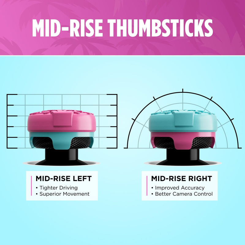KontrolFreek Action Adventure Performance Thumbsticks – Heist Edition for Xbox One & Xbox Series X|S Controller | Pink/Blue