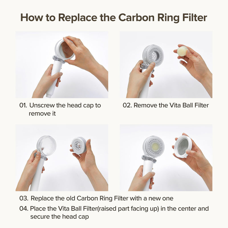 Carbon Ring Filter Replacement for Korean Shower Head Filter (1 unit)