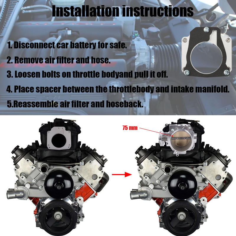 LS Drive By Cable Throttle Body Adapter Kit Compatible with LS3 4 Bolt Intake to LS1 3 Bolt TB DBC LS2 LH6 L92 L76 LY2 LY5 LY6 LC9 LFA LH8 LMG L98 L9H L20 L94 LZ1 L99 L96 LC8 L77 551511XG