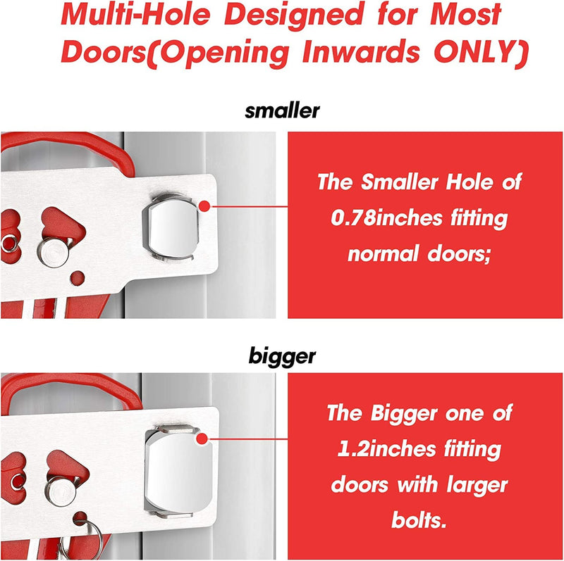 2 Pack Portable Door Lock Home Security Door Lock Travel Lockdown Locks for Additional Safety and Privacy Perfect for Traveling Hotel Home Apartment College 2024 New Model 2 Pack-New Model