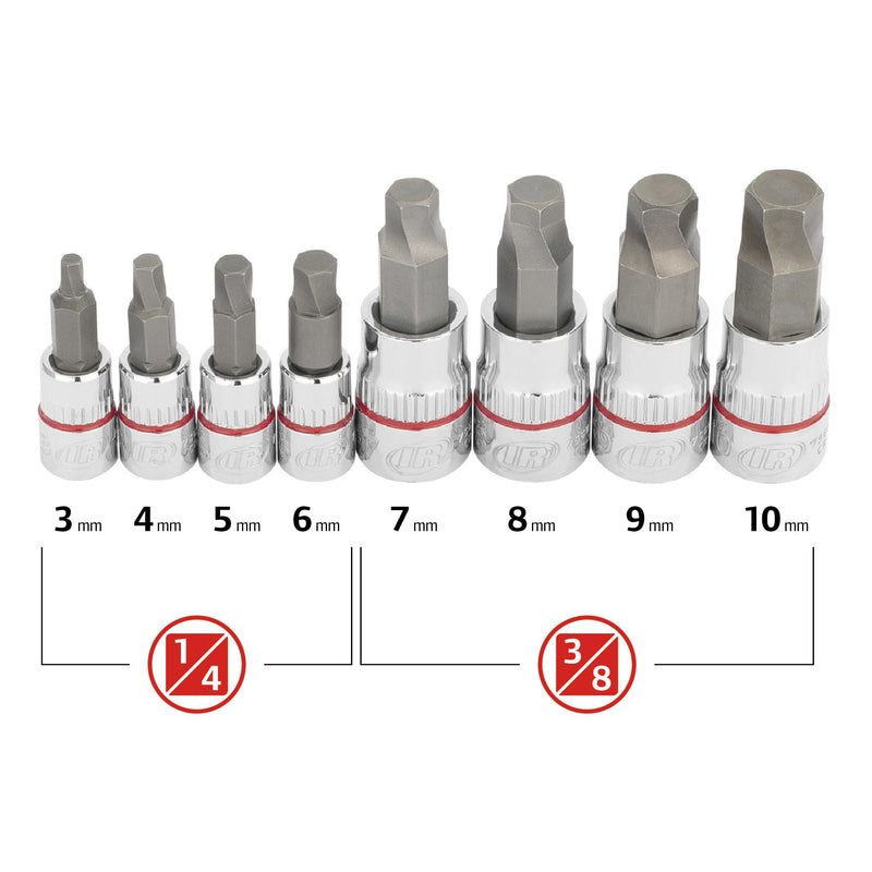 Ingersoll Rand 8 Pc. Tech Solutions Bit Socket Set - Metric- 752041, Silver