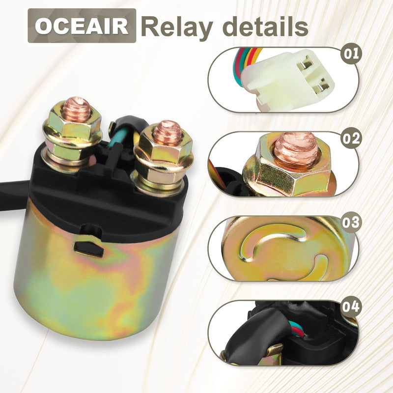 Starter Solenoid Relay for Honda TRX350 Fourtrax Rancher 420 400 350 Foreman 400 500 520 Rubicon 500 520 Rincon 650 680 Sportrax 90 SND6073 35850-HM7-000