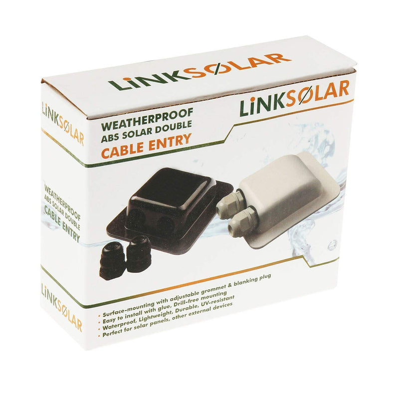 Weatherproof ABS Solar Double Cable Entry Gland for All Cable Types 2mm² to 6mm² for Solar Project on Rv, Campervan, Boat 2mm² to 6mm² White