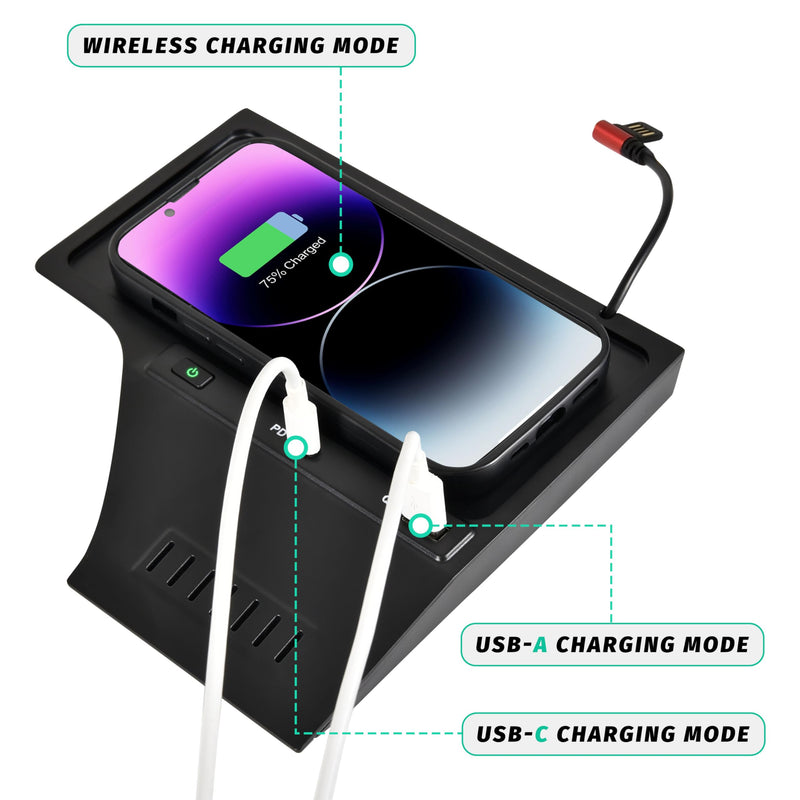 KEWISAUTO Car Wireless Charger for Nissan Sentra S, SV, SR 2020-2024, Center Console Charging Panel QC PD Fast Phone Charger Pad for 2020 2021 2022 2023 2024 Nissan Sentra S, SV, SR Accessories