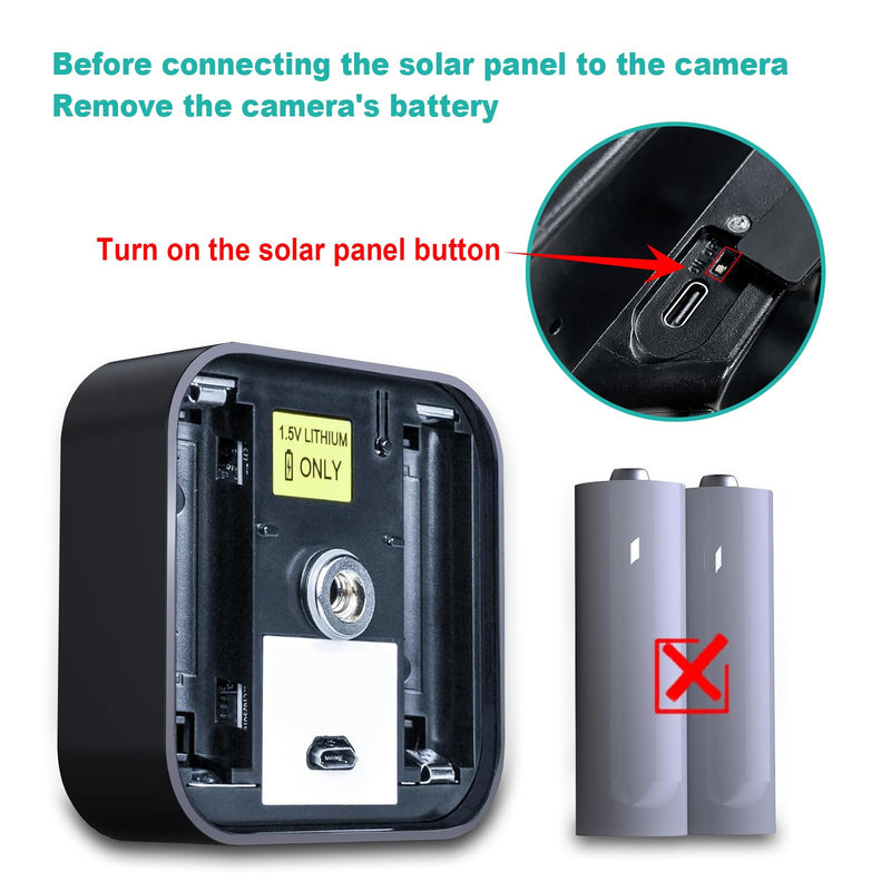 Solar Panel for Blink Camera, Solar Panel Compatible with Blink Outdoor 4th & 3rd Gen, XT XT2 Camera, Solar Panel for Blink Camera Outdoor with IP66 Waterproof, 6.23ft Charge Cable, 2 Pack