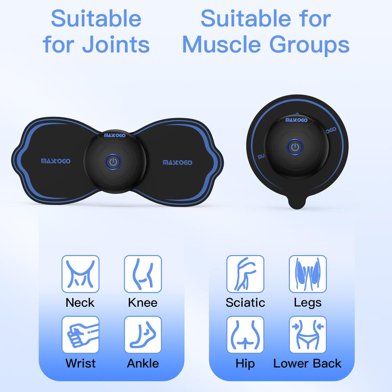 Wireless TENS Unit Electrode Pads Combo Set – 8-Pack Multi-Size Electrodes, Reusable & Latex-Free Replacement Pads for Wireless TENS Units, 3.5mm Snap Connectors (for Multi-Site Pain Relief) Blue