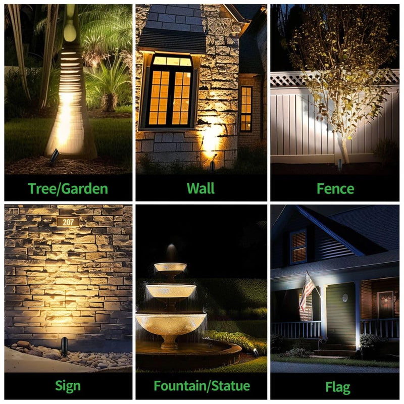 Low Voltage Landscape Spotlights, Black Outdoor LED 12V LED Lights, Waterproof Aluminum Uplighting for Tree House Garden with 5W MR16 Bulb 2700K Black (with 2700K Bulb) 1 Pack
