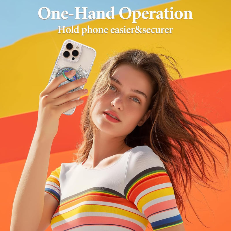 Magnetic Phone Ring for MagSafe Grip [Super Magnet] Stylish Twinkle Design Ring Holder Stand, Mag Safe Accessory for iPhone 17/16/15/14/13 Pro Max Plus, Colorful