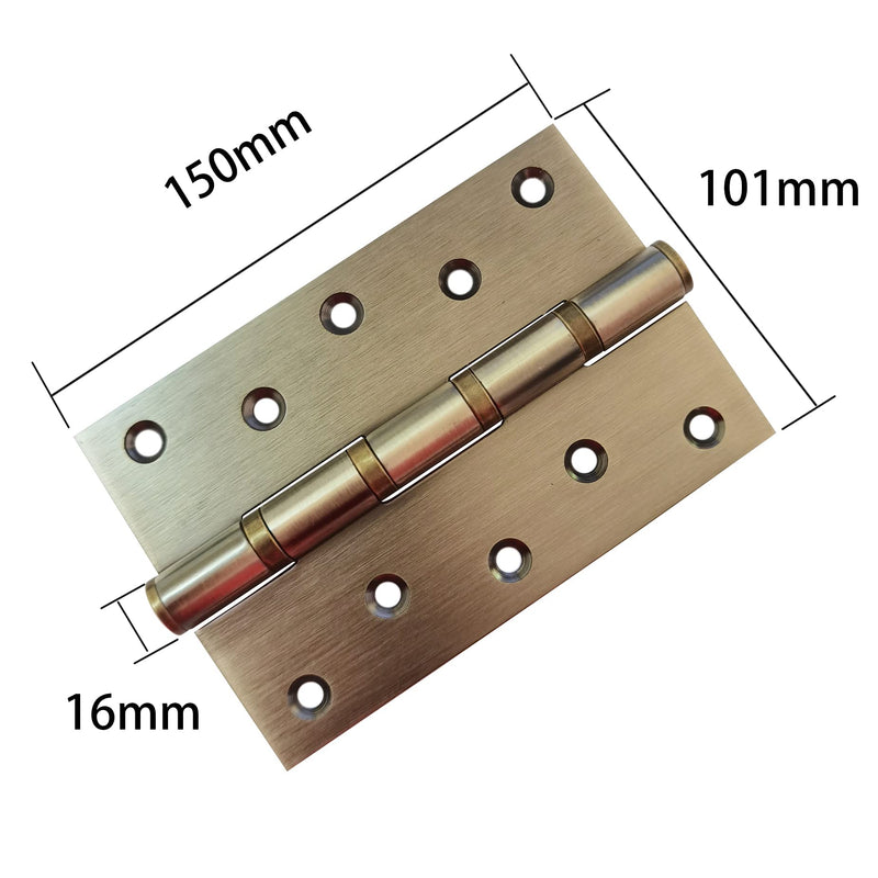 Hyever2 Pcs 6" Stainless Steel Ball Bearing Door Hinges with Square Corner for Heavy Duty Wood Door Non-Mortise Door Hinges with Mounting Hardware, Brushed Surface 2pcs Green