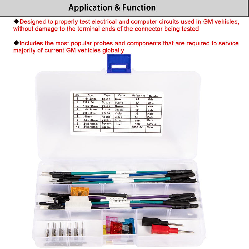 J-35616 TP-300-A Terminal Test Probes Kit Compatible Suitable for GM Vehicles, Alternative to EL-35616-300-A, 35616, J-35616, 26 PCS with Storage Box